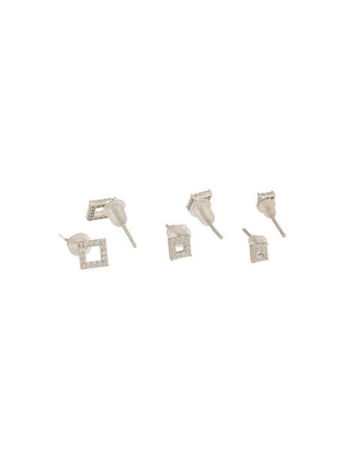 UrbanLustre Ear Stud Combo Silver